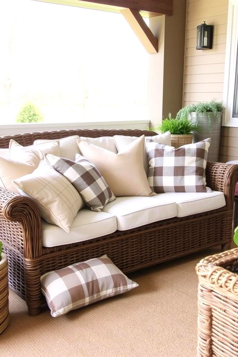 Charming Throw Pillows - 24 Farmhouse Patio Ideas