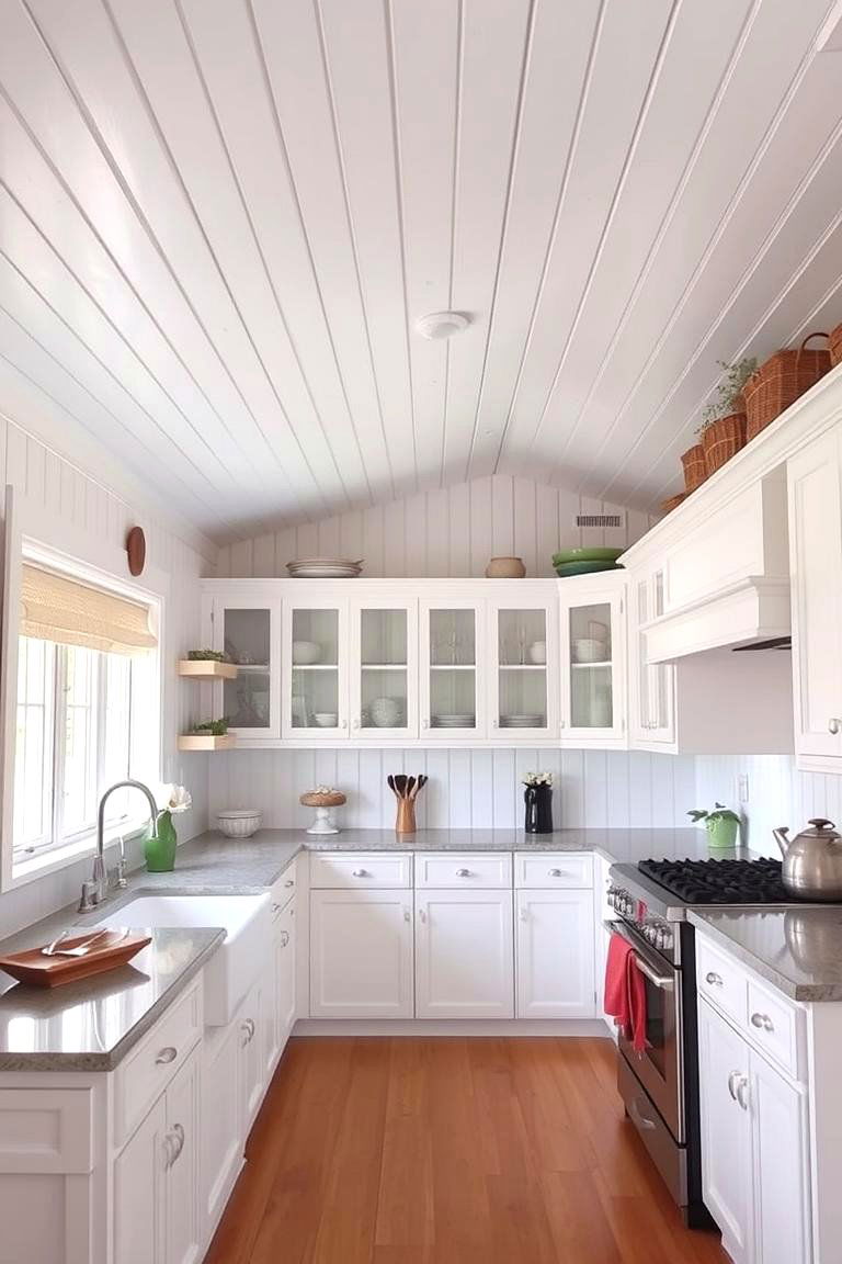 Charming Tongue and Groove Ceiling - 24 Kitchen Ceiling Ideas