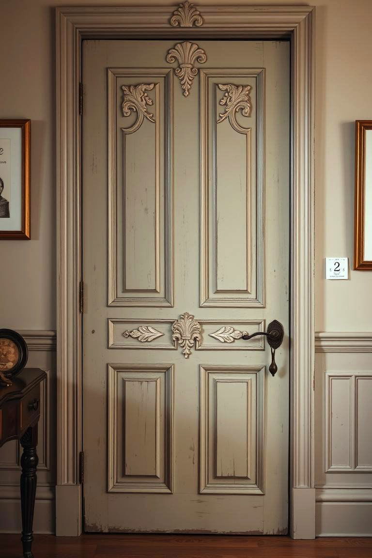 Charming Vintage Panel Door - 24 Home Office Door Ideas