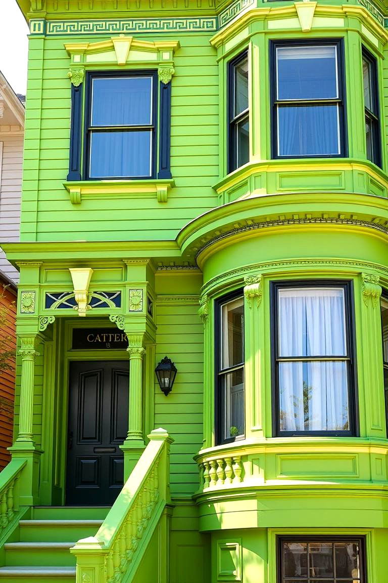 Chartreuse Charm - 24 Green Victorian House Colors