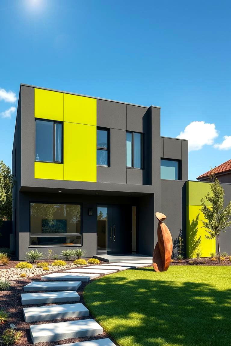 Chartreuse Green Boldness - 24 Green Exterior House Paint Ideas