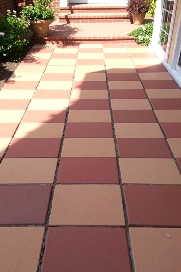 Checkerboard Brick Patio - 24 Brick Patio Ideas