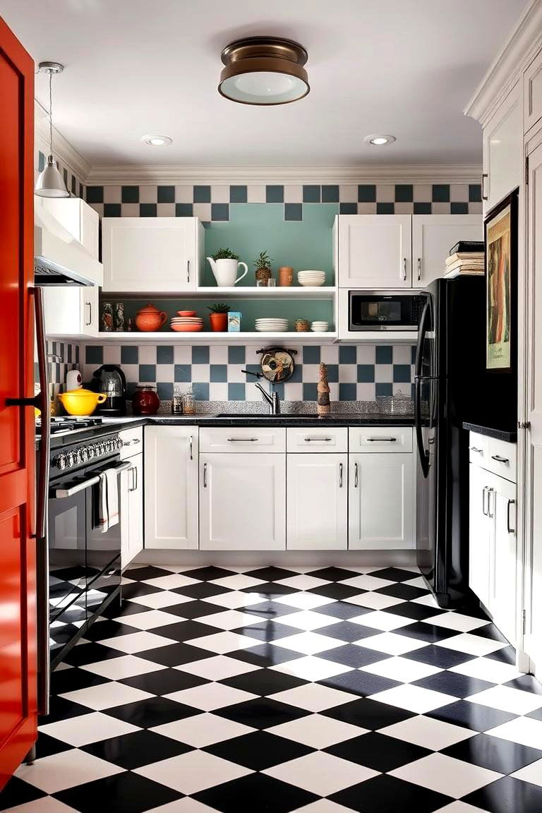 Checkerboard Floor Fun - 24 Retro Kitchen Ideas