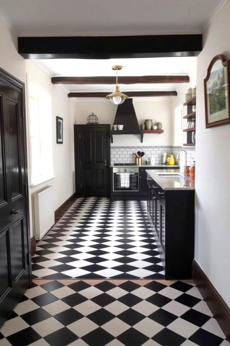 Checkerboard Pattern Tiles - 24 Kitchen Floor Tile Ideas