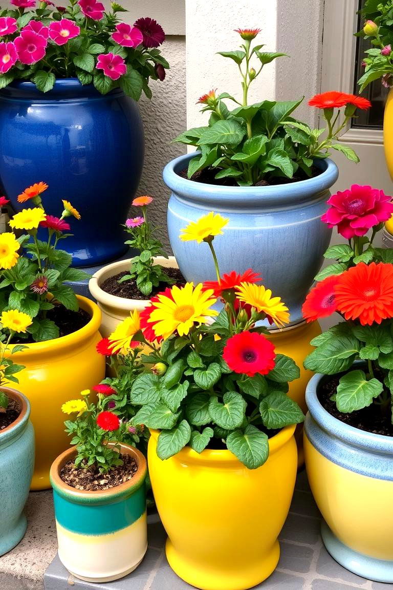 Cheerful Colorful Planters - 24 Mediterranean Garden Ideas