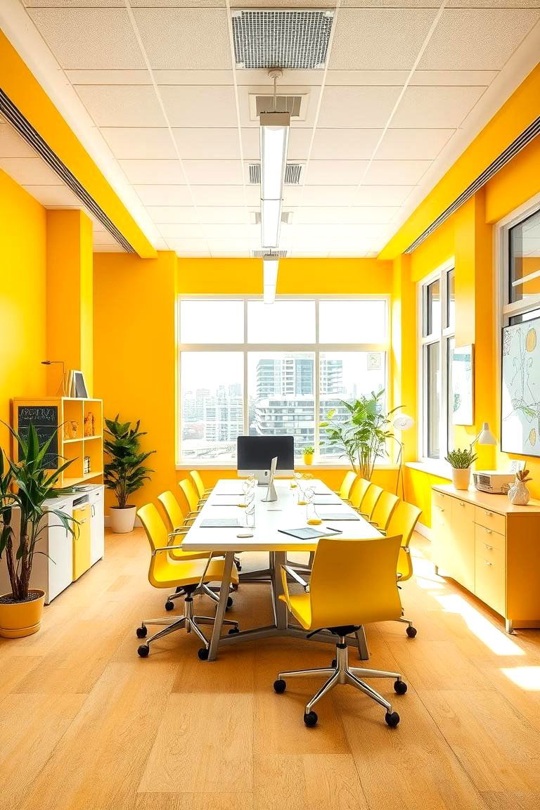 Cheerful Lemon Yellow - 24 Home Office Paint Colors