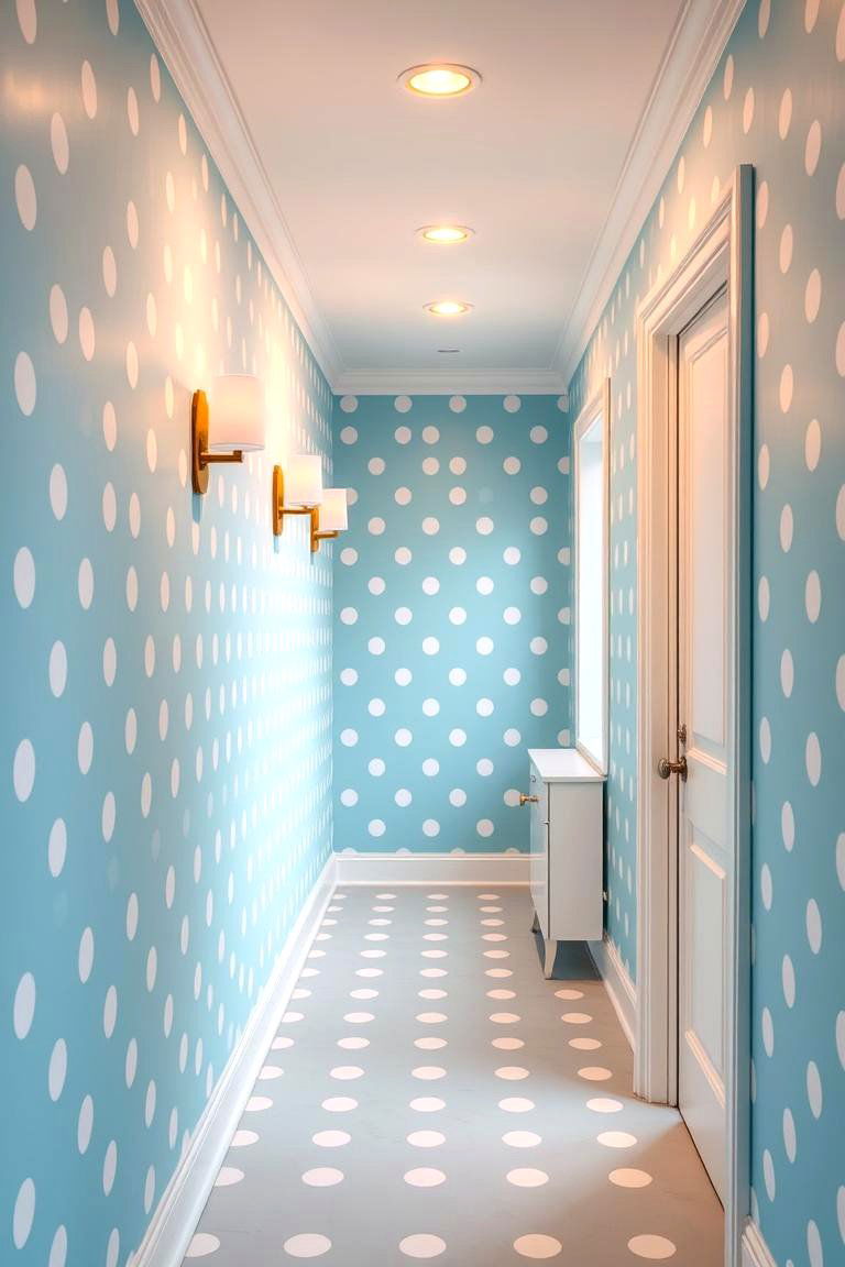 Cheerful Polka Dot Wallpaper - 24 Hallway Wallpaper Ideas