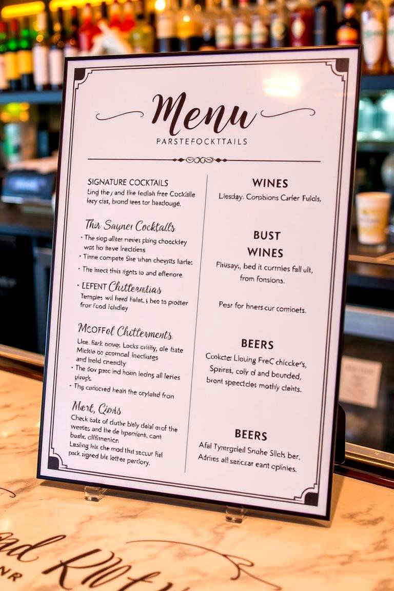 Cheers to Love Bar Menu Sign - 24 Wedding Sign Ideas