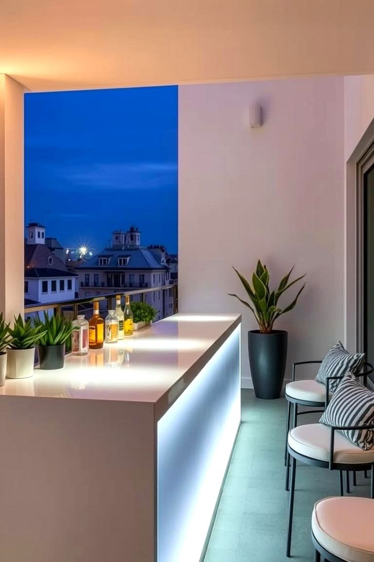 Chic Bar and Entertainment Area - 24 Penthouse Balcony Ideas
