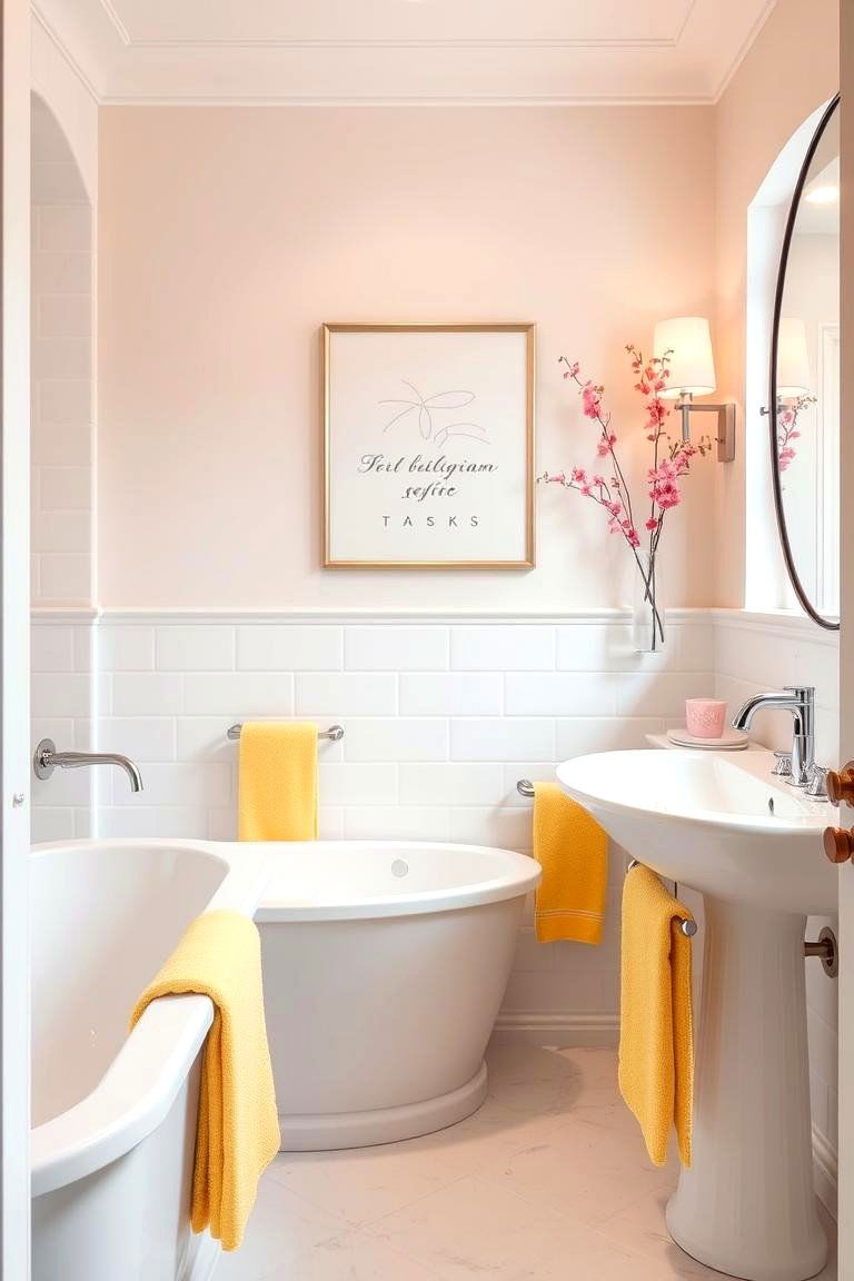 Chic Bathroom Accents for a Spa Like Feel - 24 How to Decorate With Yellow and Pink