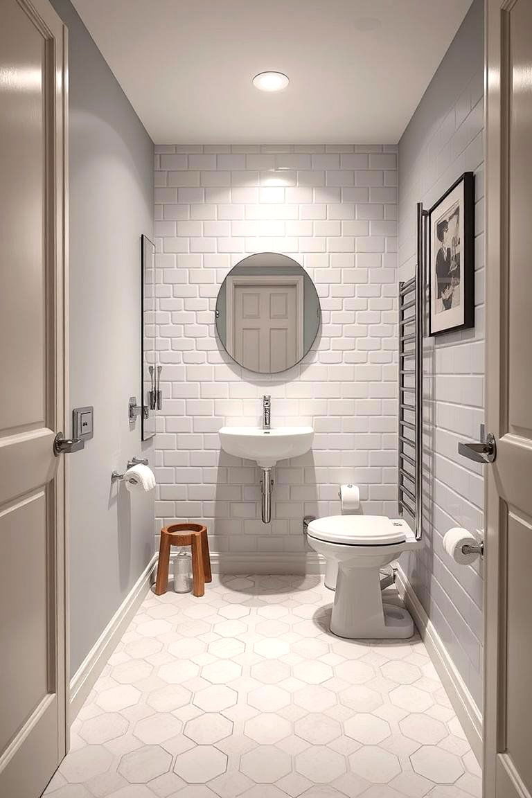 Chic Bathroom Nooks - 24 Bathrooms With Hexagon Tile Floors