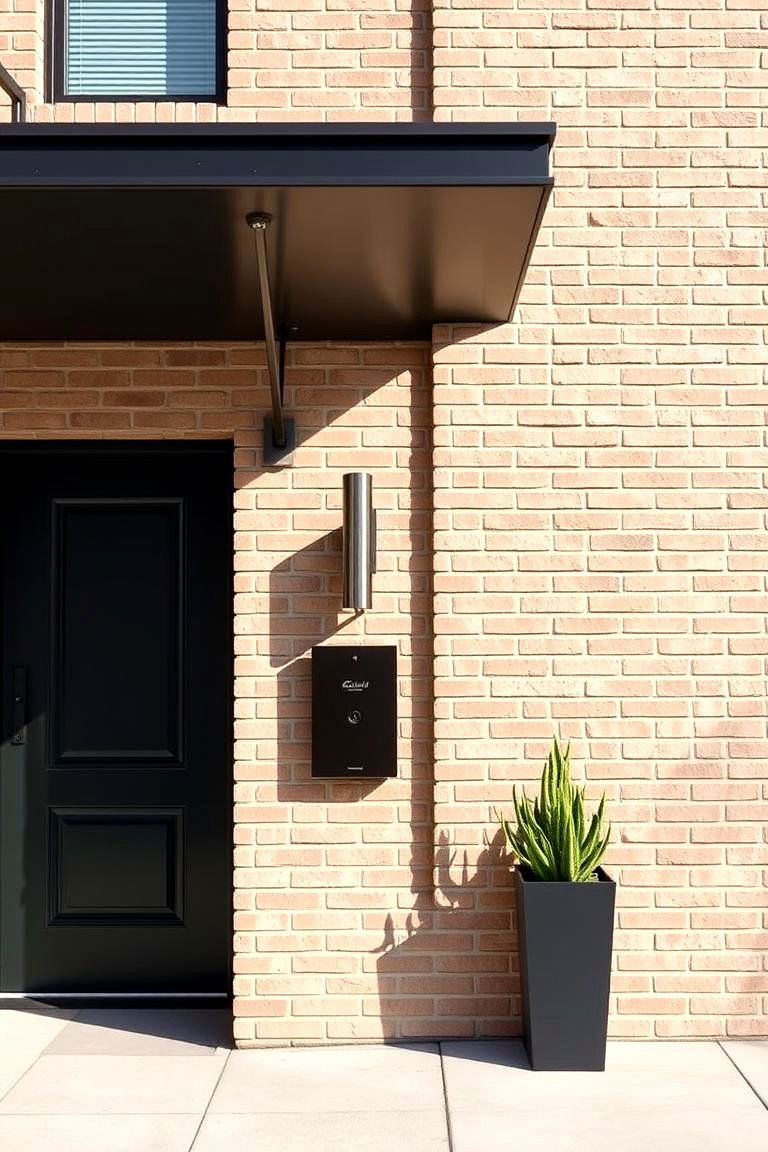 Chic Beige Brick with Modern Metal Accents - 24 Beige Brick Exterior Home Ideas