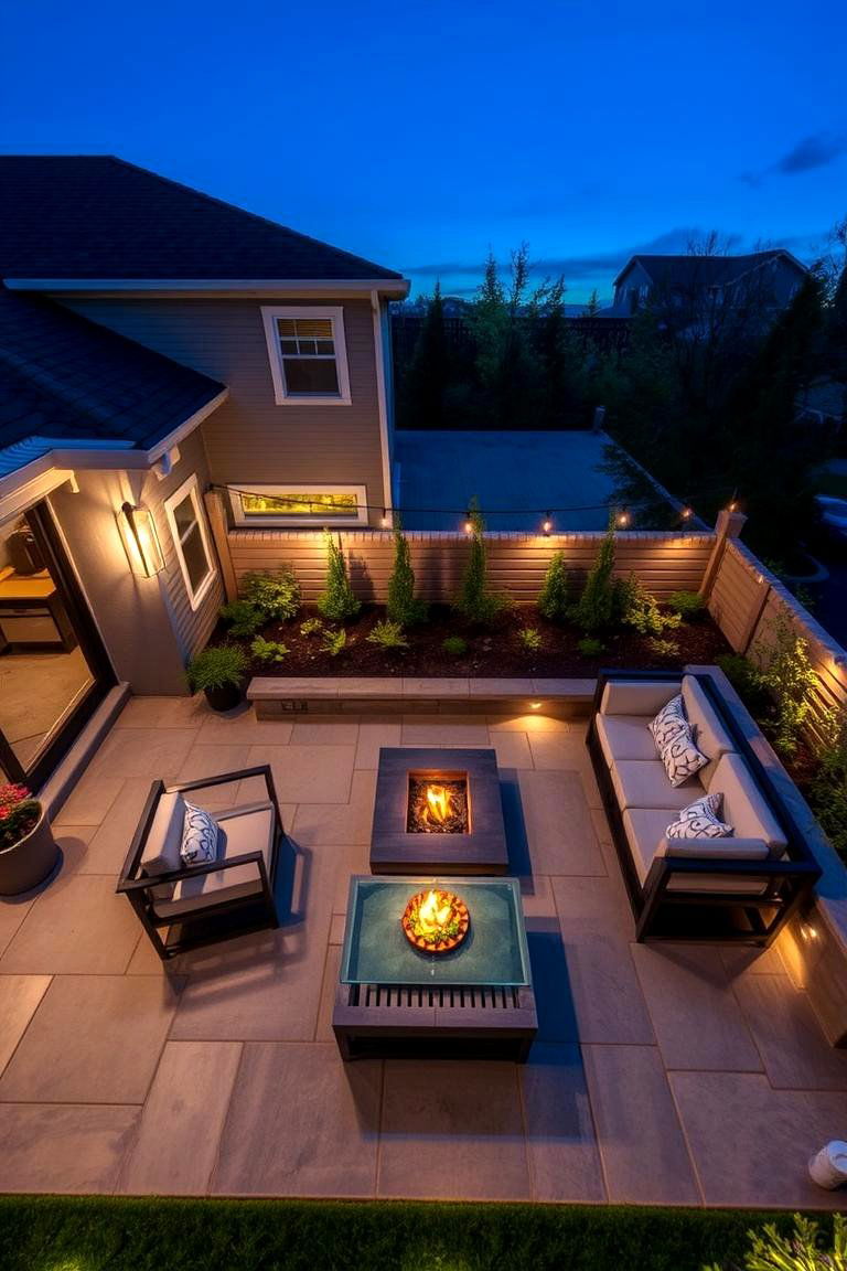 Chic Bluestone Patio with Integrated Seating - 24 Bluestone Patio Ideas