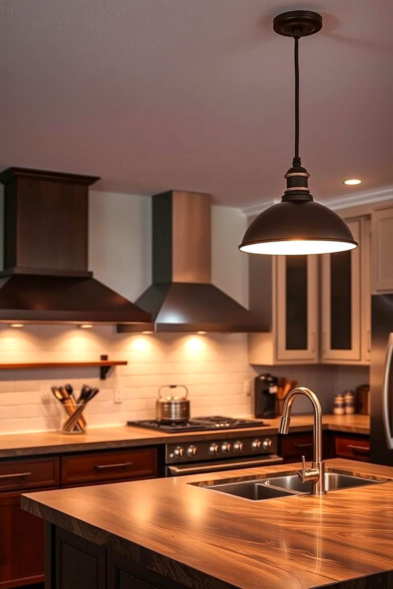 Chic Brown Lighting Fixtures - 24 Brown Kitchen Ideas