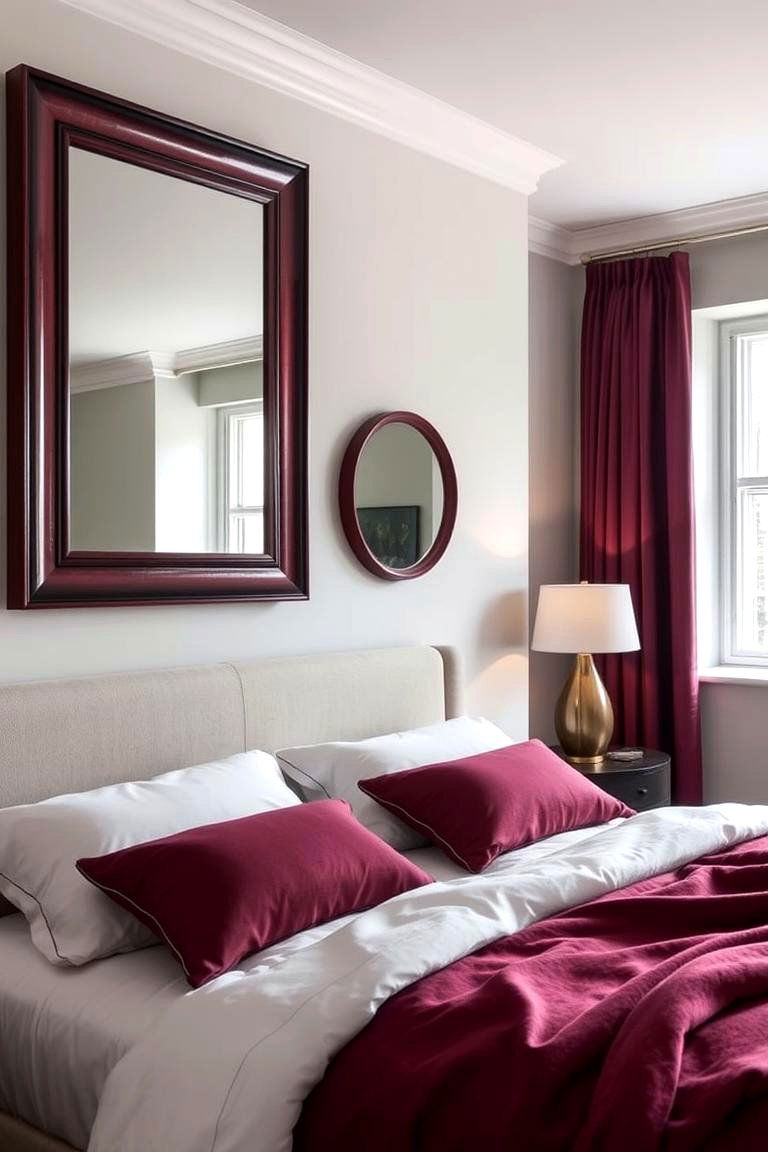 Chic Burgundy Mirrors - 24 Burgundy Bedroom Ideas