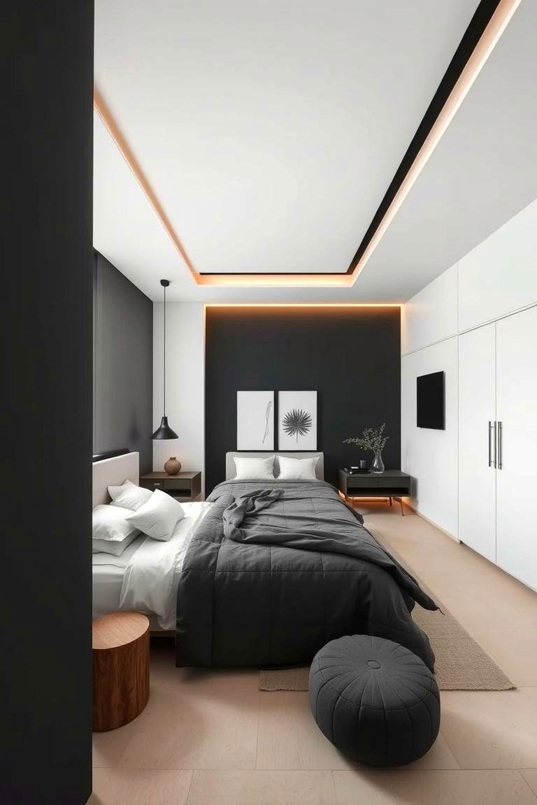 Chic Charcoal Minimalism - 24 Charcoal Bedroom Ideas