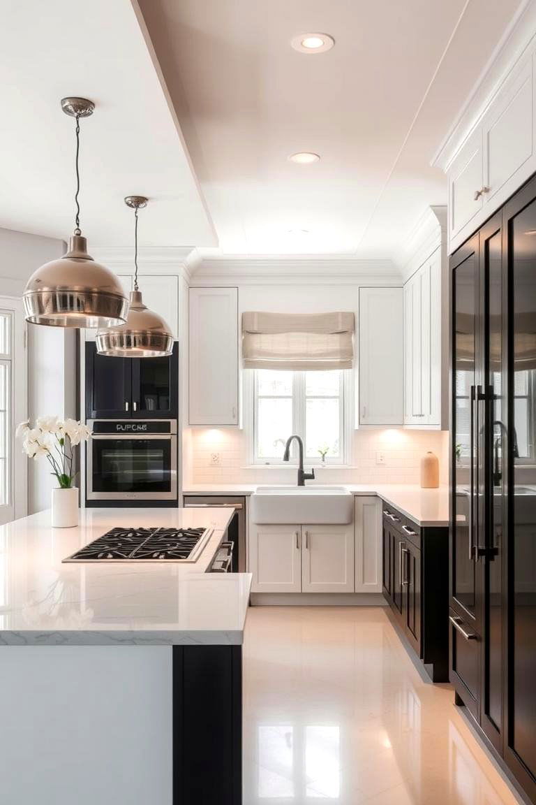 Chic Design with Timeless Appeal - 24 white kitchen with black countertops ideas
