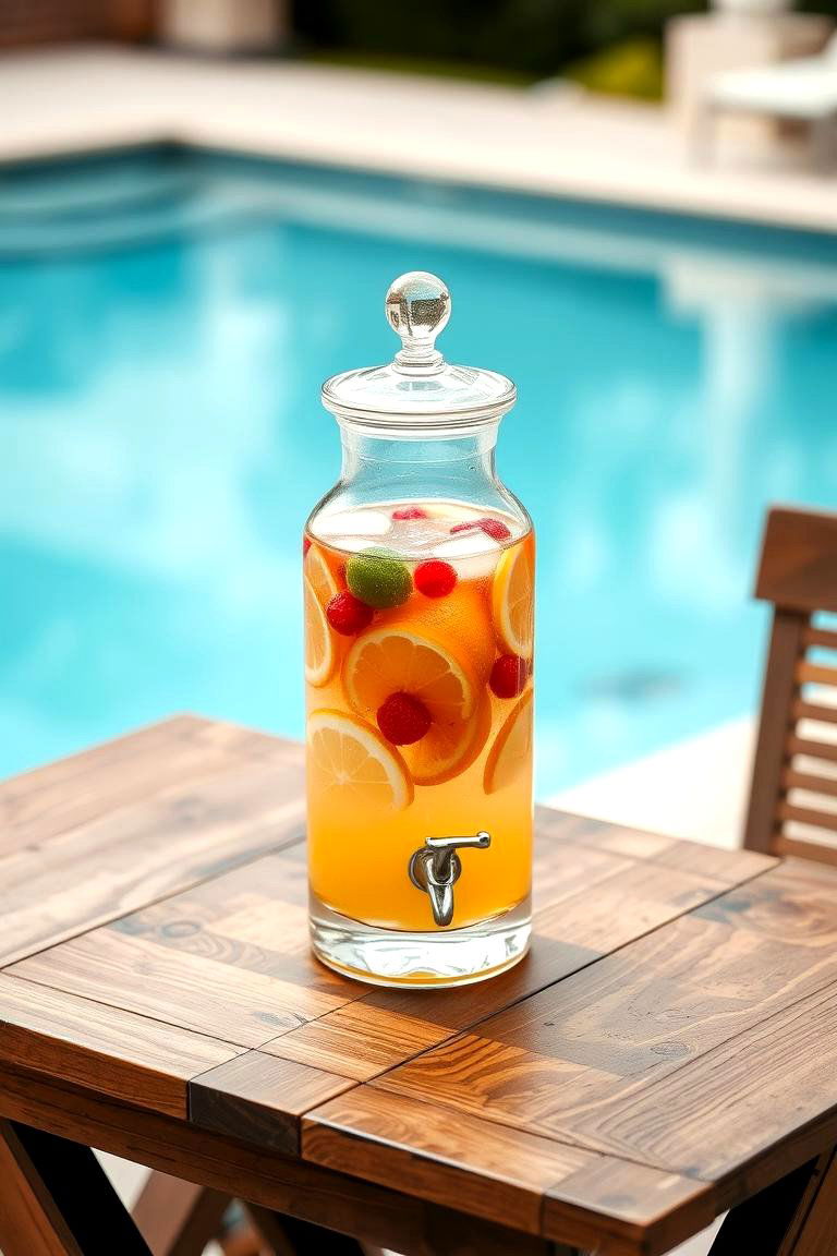 Chic Drink Dispensers - 24 Pool Decor Ideas