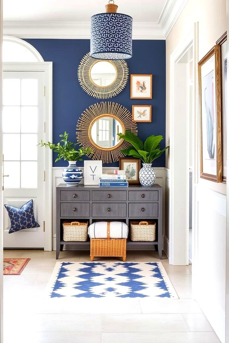 Chic Entryway Impression - 24 Blue and White Decor Ideas