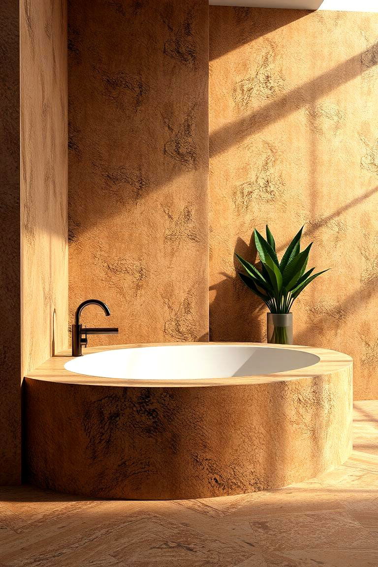 Chic Granite Bathtub Surround - 24 Brown Granite Bathroom Ideas