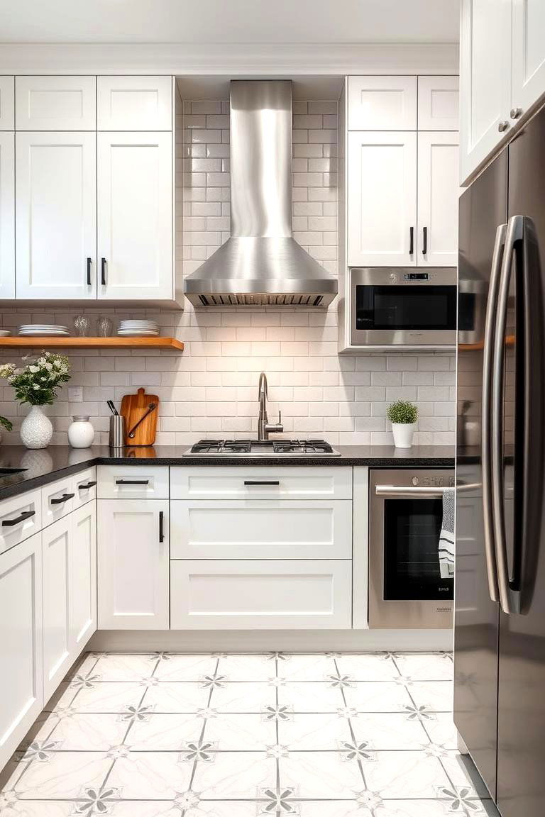 Chic Grout Detailing - 24 White Cabinet Kitchen Backsplash Ideas