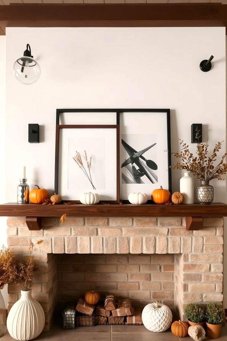 Chic Industrial Elements - 24 Fall Mantel Decor Ideas