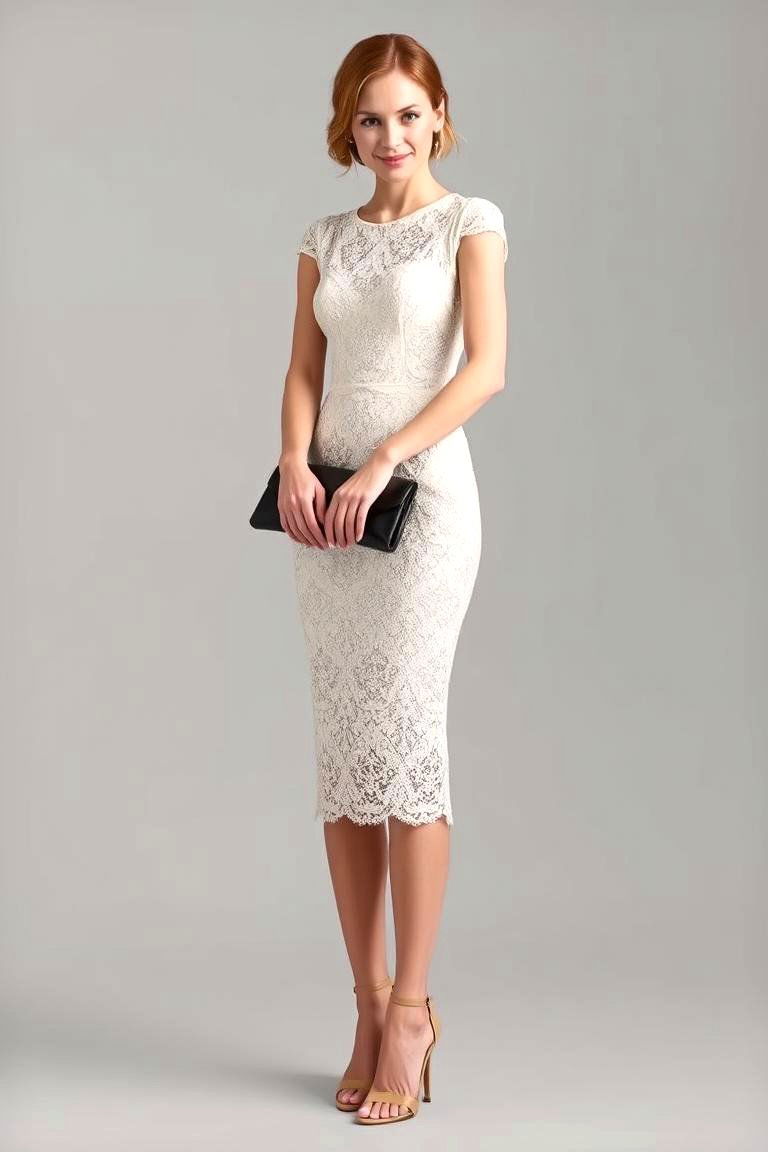 Chic Lace Sheath Dress - 24 Guest Wedding Outfit Ideas