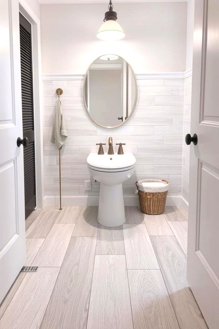 Chic Luxury Vinyl Plank LVP - 24 Powder Room Floor Tile Ideas