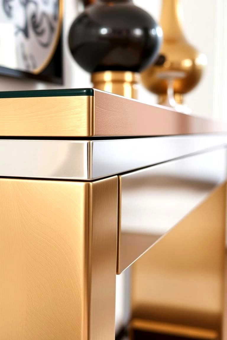 Chic Metallic Finishes - 24 Console Table Decor Ideas