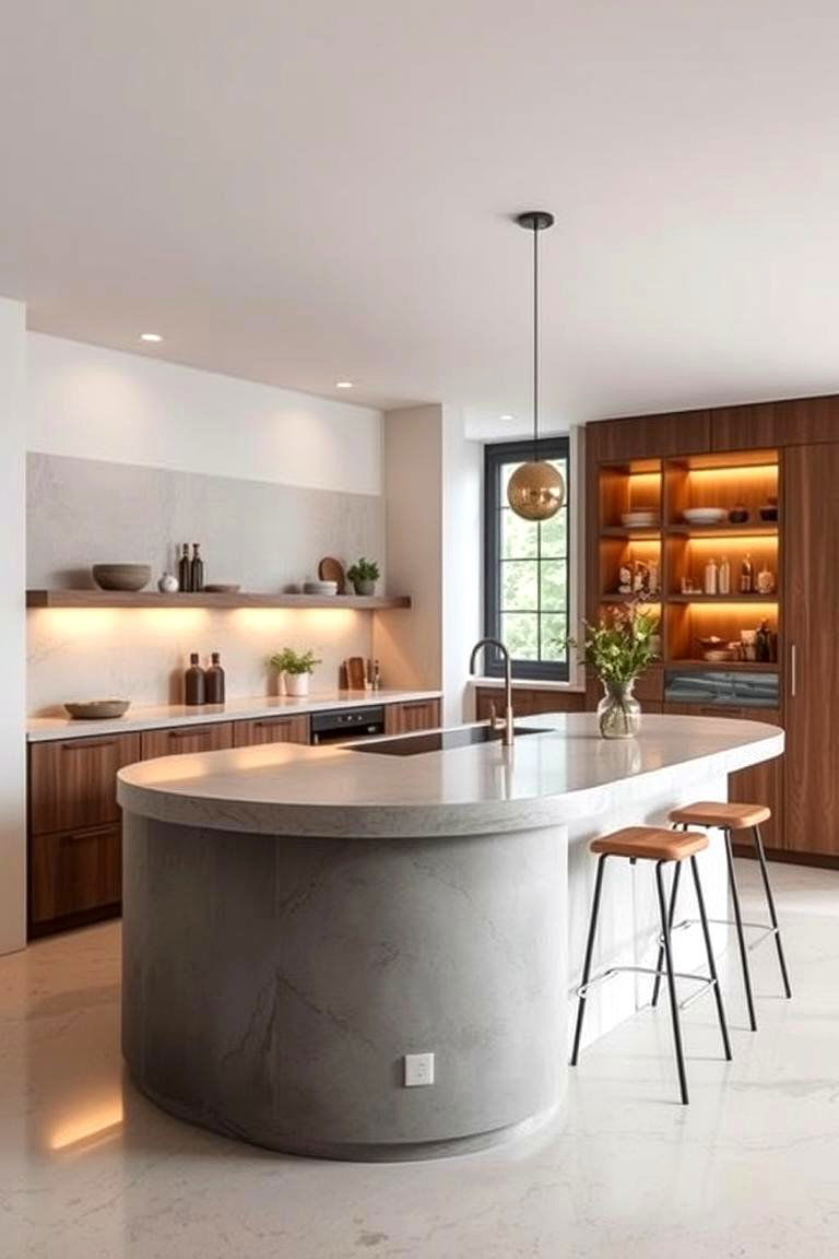 Chic Microcement Bar Counters - 24 Microcement Kitchen Ideas
