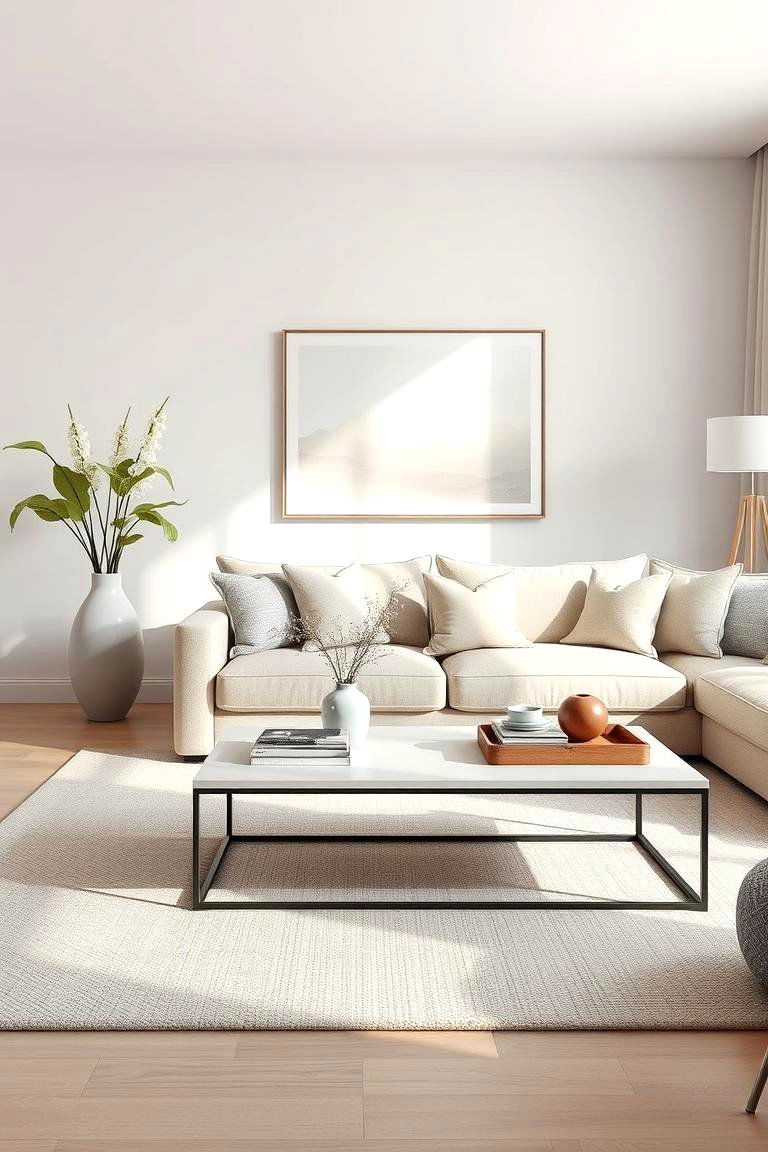 Chic Minimalist Charm - 24 Sofa Table Decor Ideas