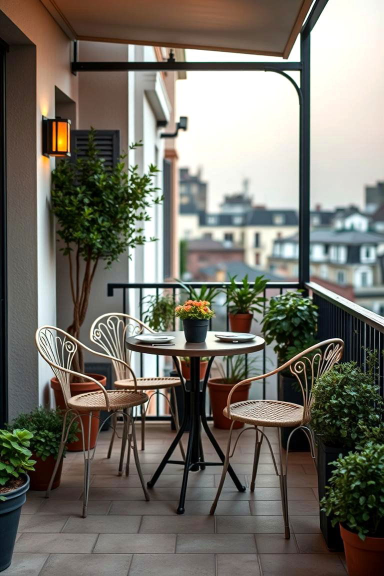 Chic Outdoor Dining Balcony - 24 Balcony Over Garage Ideas