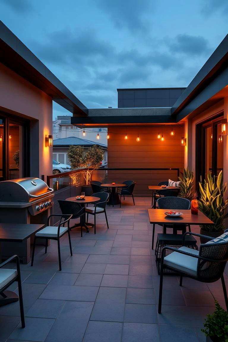 Chic Outdoor Dining and Barbecue - 24 Large Balcony Ideas