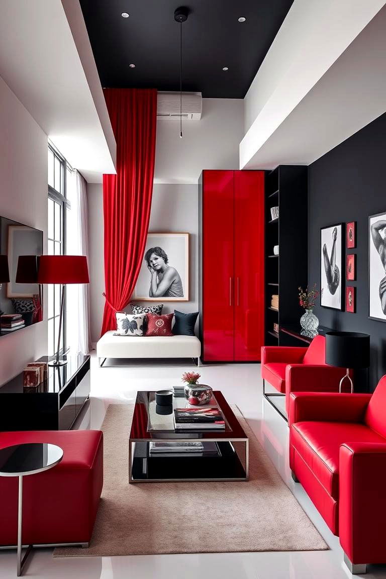 Chic Red and Black Contrast - 24 Red Boy Room Ideas