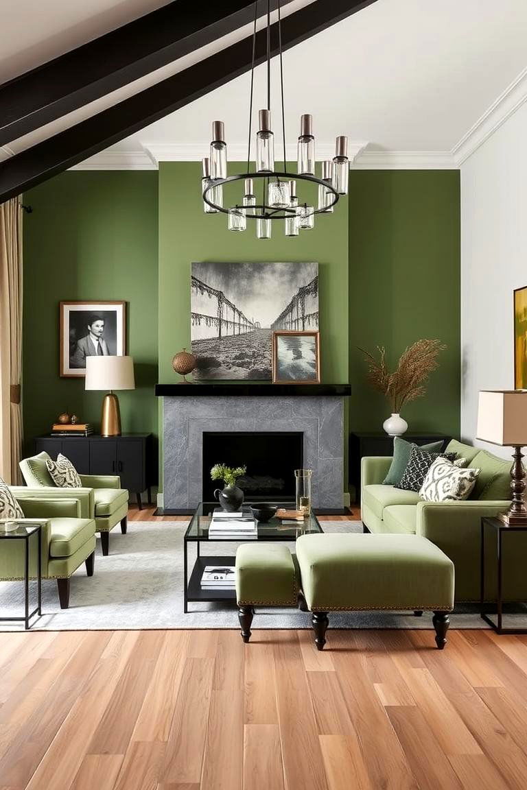 Chic Sage Statement - 24 Sage Green Living Room Ideas