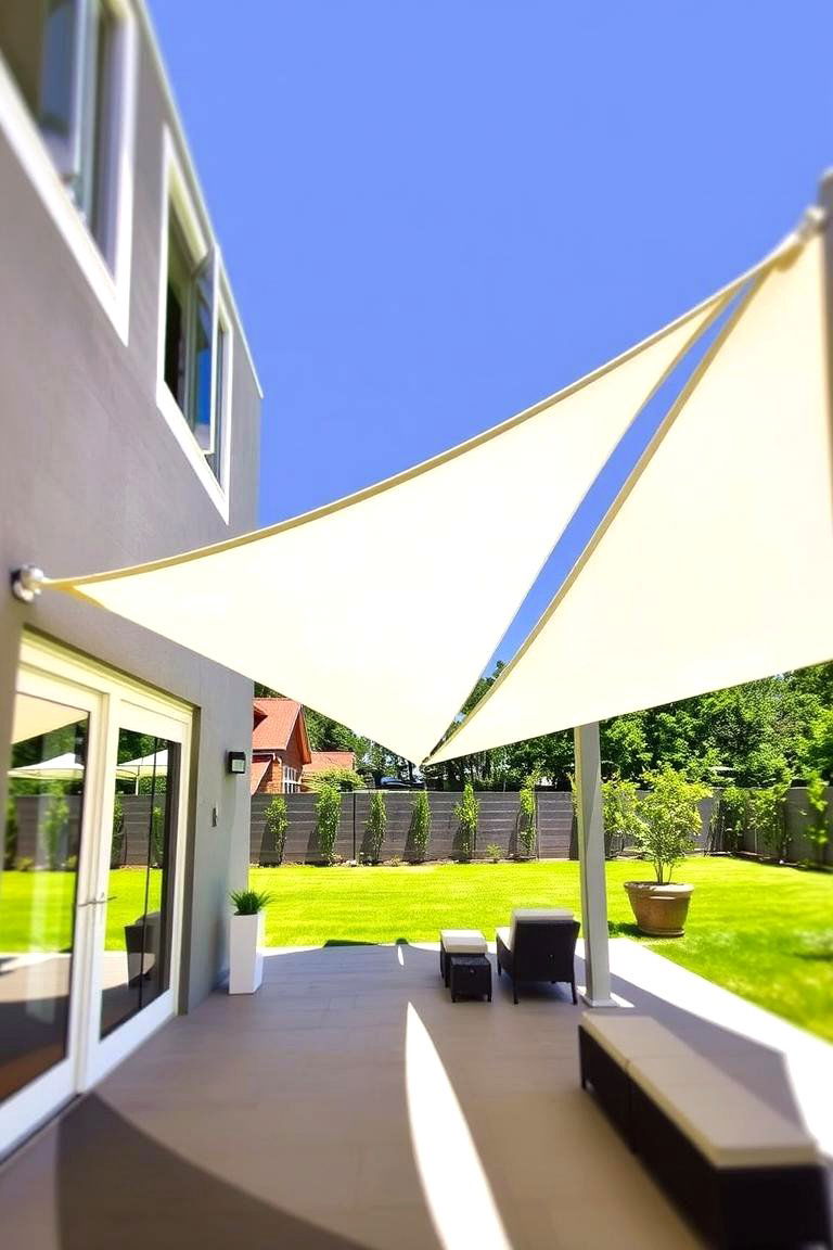 Chic Sail Shade Design - 24 patio ceiling ideas