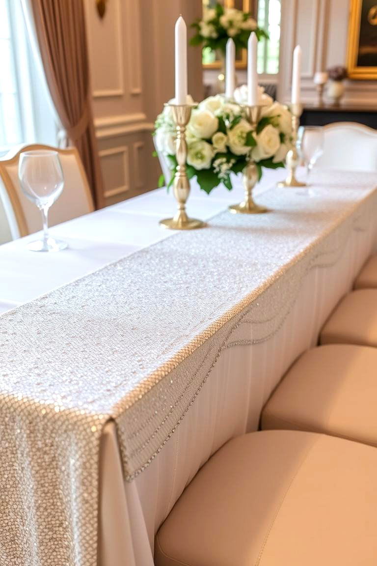 Chic Sequin Embellished Table Runner - 24 Table Runner Ideas