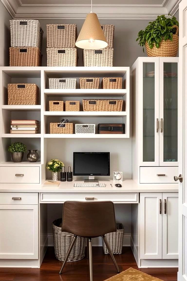 Chic Storage Solutions for Organization - 24 Home Office Ideas for Her