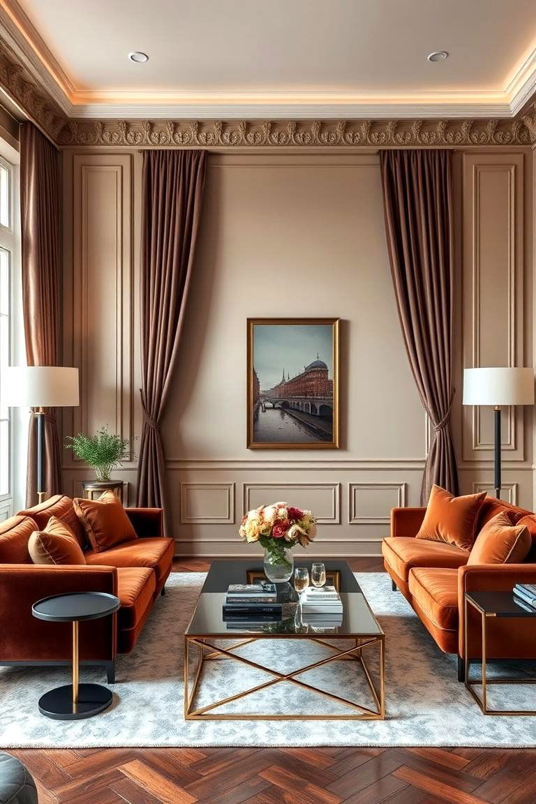 Chic Velvet Sofas - 24 Parisian-style Living Room Ideas