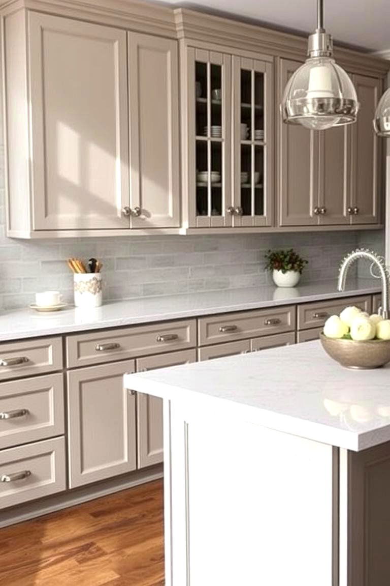 Chic and Versatile Greige - 24 Painting Kitchen Cabinet Ideas