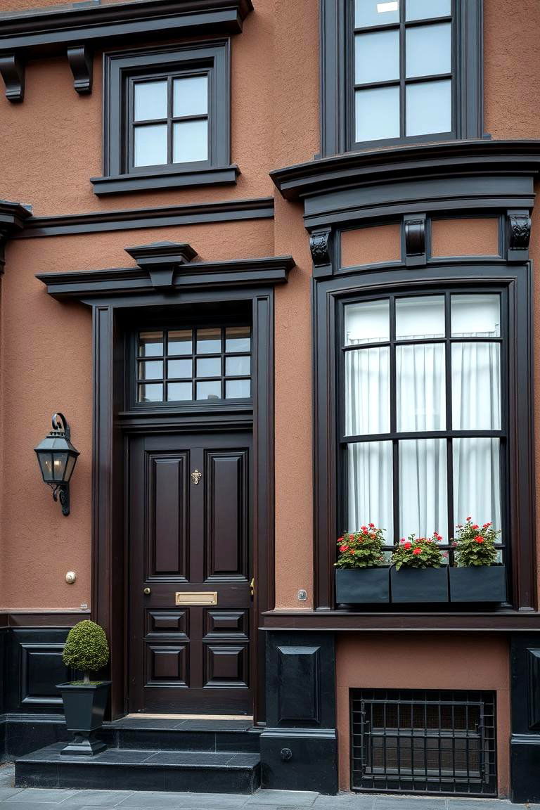 Chocolate Brown and Black Contrast - 24 Chocolate Brown House Exterior Design Ideas