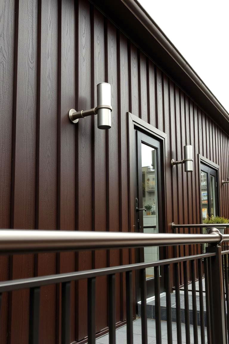 Chocolate Brown and Metallic Accents - 24 Chocolate Brown House Exterior Design Ideas