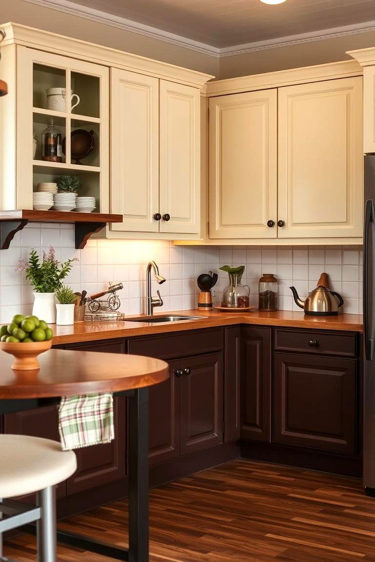 Chocolate Brown and Vanilla - 24 Two Tone Kitchen Cabinet Ideas