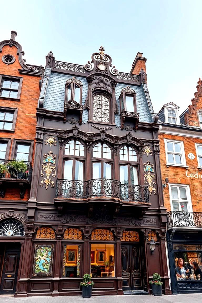 Chocolate Brown with Artistic Detailing - 24 Chocolate Brown House Exterior Design Ideas