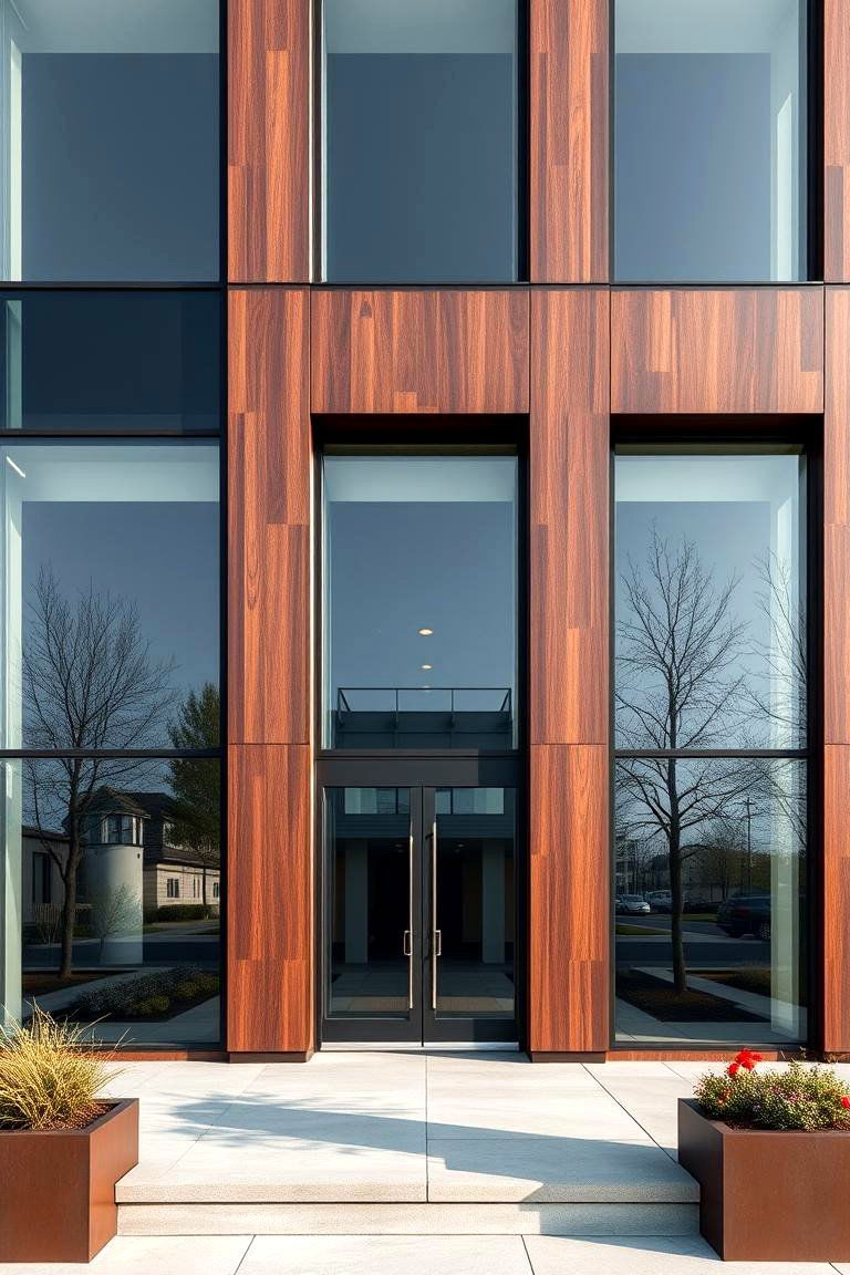 Chocolate Brown with Large Windows - 24 Chocolate Brown House Exterior Design Ideas
