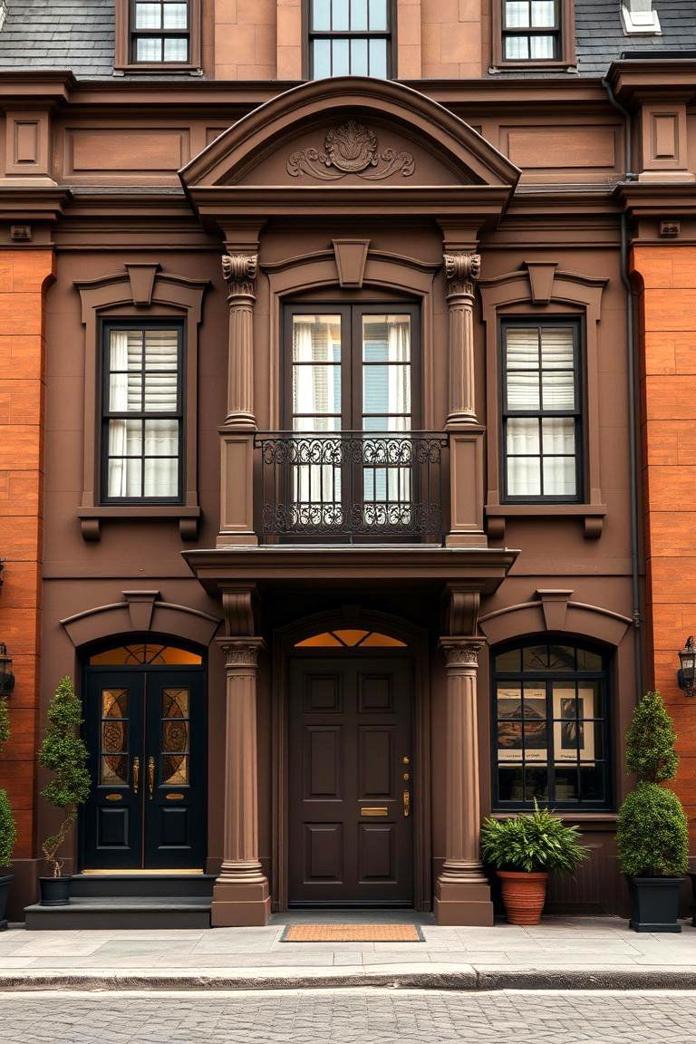 Chocolate Brown with Timeless Charm - 24 Chocolate Brown House Exterior Design Ideas