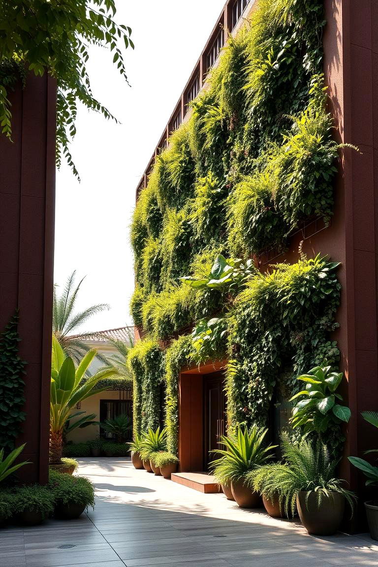 Chocolate Brown with Vertical Gardens - 24 Chocolate Brown House Exterior Design Ideas
