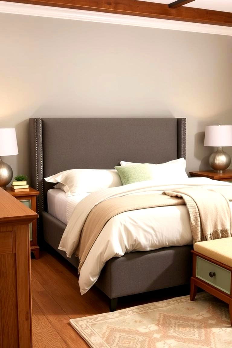 Choose Functional Nightstands and Storage - 24 Sage Green and Grey Bedroom Ideas