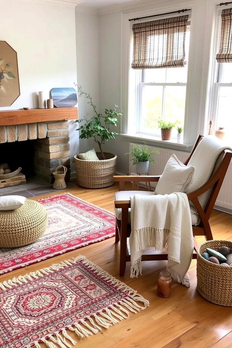 Choose Handmade Textiles - 24 Natural Living Room Ideas