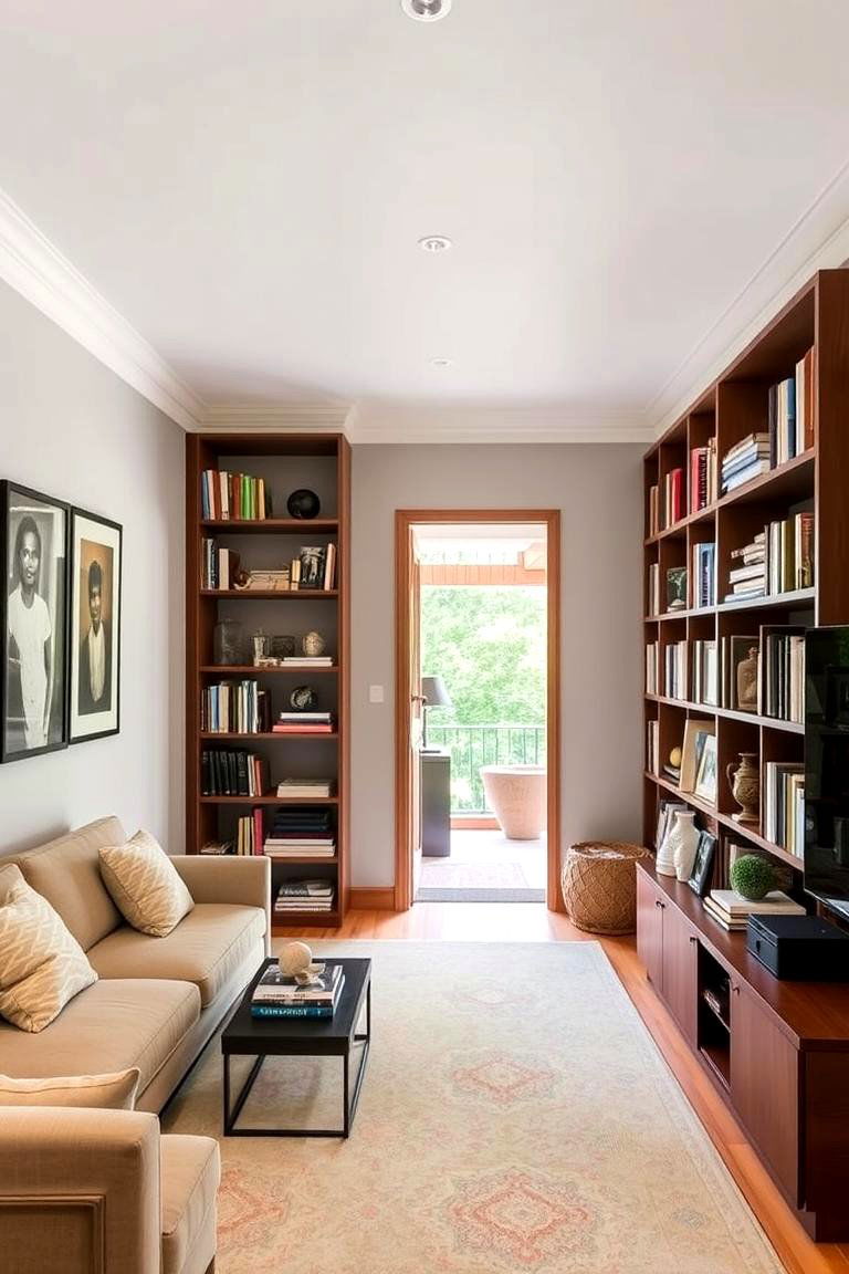 Choose Tall Narrow Furniture to Maximize Verticality - 24 Small Living Room Ideas